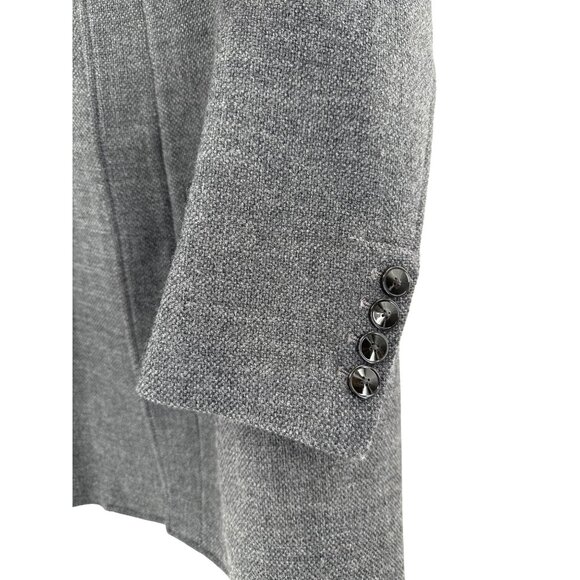 Zara Men Gray Wool Blend Mens Coat With Faux Fur Collar & Button Cuffs - Picture 4 of 12